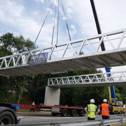 Grutage de la passerelle